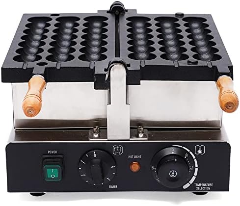 3-Grid Commercial Waffle Maker, 1500W Electric Mini Egg-Shaped Waffle Machine, Stainless Steel Waffle Iron Baker with Non-Stick Coating, 122-572℉ Temperature Adjustable - Image 3