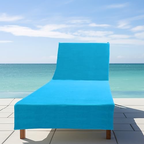 COTTON CRAFT Pool Lounge Chair Cover - 2 Pack - Aqua - Image 5
