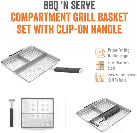 Yukon Glory Compartment Grill Basket, Stainless, Clip-On Handle - Image 6
