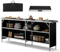 COSTWAY 81" Folding Picnic Table, Portable Bar Table with Carry Bag by COSTWAY