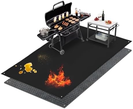 Large Under Grill Mats for Outdoor Grill Deck Protector, 80 x 48 x 0.06in by Amerbro