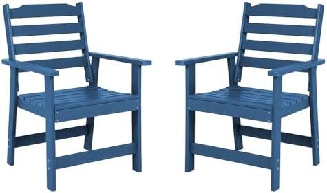 FUNBERRY Outdoor Dining Chairs Set of 2, HDPE Patio Chairs for Outside by FUNBERRY