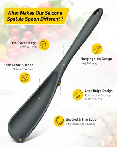BUNDLEPRO Silicone Cooking Spoons for Nonstick Cookware, One-Piece, 2 Pack - Image 2