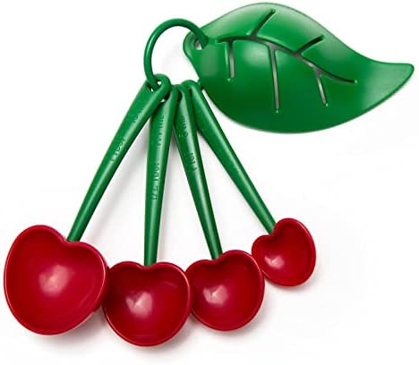 OTOTO Measuring Cups Set - Teaspoons for Dry & Liquid Ingredients, BPA-free & Dishwasher Safe, Funny Gifts, Baking Accessories, Unique Kitchen Gadgets (Mon Cherry) by OTOTO
