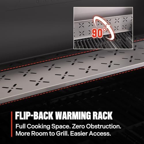 Monument Grills 4 Burner Stainless Steel Propane Gas Grill Mesa 2, 525 sq.in, 37,000 BTU, Broil Zone, Foldable Side Shelves, Built in Thermometer, Fsst Assembly, with Smoker Box - Image 6