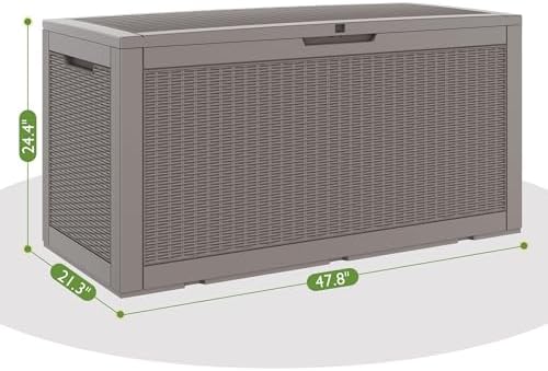 Outdoor Storage Waterproof Deck Box for Patio (120 Gallon, Grey) - Image 3