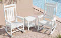 SERWALL Comfortable Outdoor Rocking Chairs Set of 3, White by SERWALL