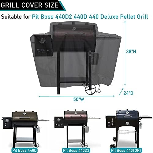 ZJYWSCH Grill Cover for Pit Boss 440D2 440D 440 Deluxe Ranch Hand 440TGR1 456D 456D3 Wood Pellet Grill Smoker Waterproof Pit Boss 440 Grill Cover Mile Hybrid 600HY Heavy Duty - Image 2
