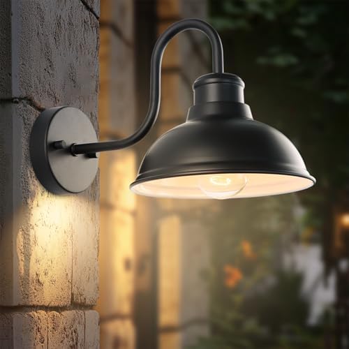 12" Barn Lights Outdoor Gooseneck Large Exterior Lighting Fixtures by LPRZSG