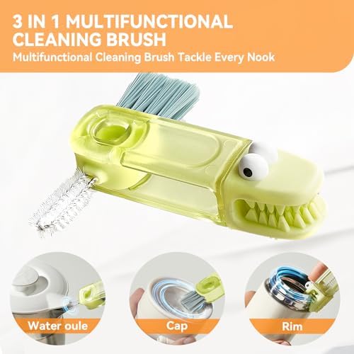 3 in 1 Cup Lid Gap Cleaning Brush Set, Multifunctional Bottle Cleaning Brush, Silicone Cup Lid Gap Cleaner, Home Kitchen Crevice Cleaning Tools (Multicolored) - Image 4