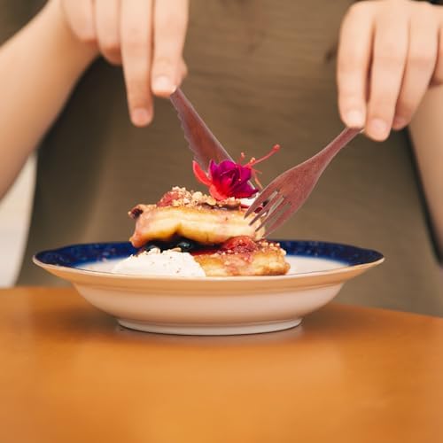 6 Pcs Wooden Utensils for Eating, Wooden Spoon Fork Cutlery Set - Image 6