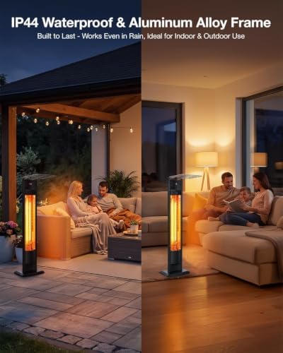 hykolity Electric Patio Heater 38.5 in, 1500W Infrared Indoor&Outdoor Heater, Portable Standing Space Heater with IPX4 Waterproof, Tip-Over, Overheat Protection for Patio, Backyard, Living room - Image 5