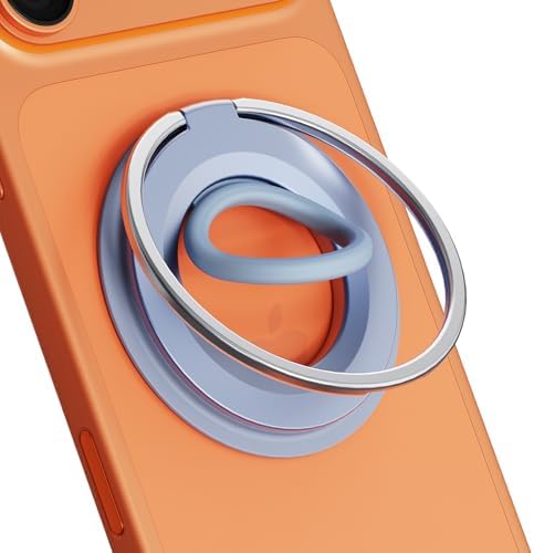 Magnetic Phone Grip for iPhone, 360° Rotation Silicone Phone Ring Grip,Metal Finger Kickstand Compatible with Magnetic Accessories for iPhone 17/16/15/14 Air Pro Max by Unknown