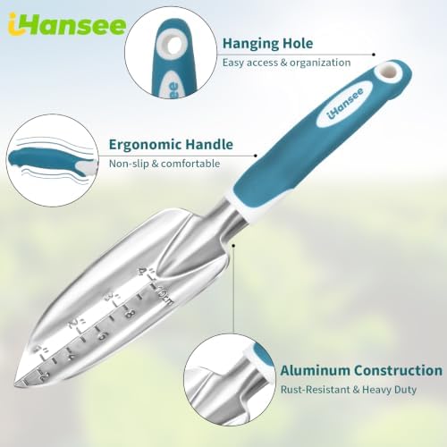 Blue Garden Tools 4-Piece, Aluminum Alloy Gardening Hand Tool Set - Image 6