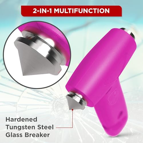 Swiss Safe Car Safety Hammer Window Breaker Tool with Seatbelt Cutter - Image 2