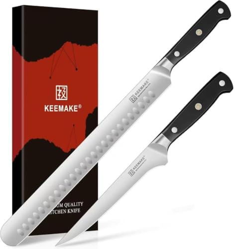 KEEMAKE Carving Knife Set, Brisket Slicing Knife & Boning Knife For Meat by KEEMAKE