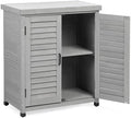 Outdoor Storage Cabinet with Metal Tabletop, Cedar Wood Garden Workstation by MederlaOutdoorLiving
