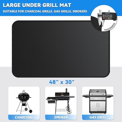 48 x 30 inch Under Grill Mats for Outdoor Grill, Double-Sided Fireproof Deck Patio Protector Mat, Waterproof Oil-Proof BBQ Floor Pad Indoor Fire Pit Fireplace Mat - Image 6