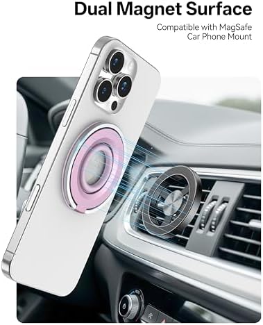[2025 Upgrade] Magnetic Phone Grip for MagSafe, 360° Rotation Phone Ring Grip Stand, Finger Kickstand Two-Sided Magnet Compatible with iPhone 17/16/15/14/13/12/11 Pro/Max MagSafe Accessories - Image 6