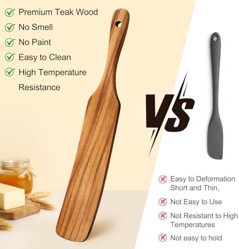 3 Pack Skinny Wooden Spurtle Set for Sourdough Starter Kit Accessories - Image 4