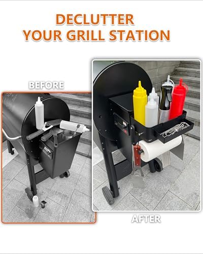 Pellet Grill Caddy Storage Bin with Paper Towel Holder for Traeger Pit Boss - Image 4