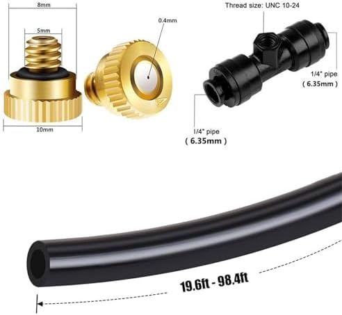 Outdoor Mister System For Outside Patio, Garden Irrigation System Kit With Brass Fog Nozzles, Misting Cooling System, Patio Mister For Backyard, Garden, Greenhouse, Umbrella, Deck, Canopy, Pool, Porch - Image 3