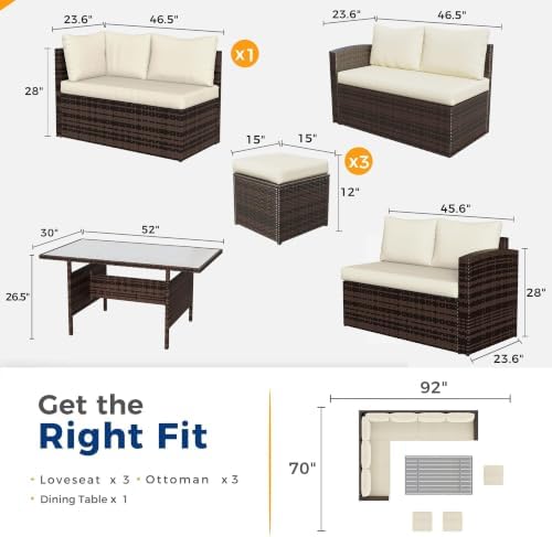 Wisteria Lane 7 Piece Patio Furniture Set, Patio Sectional for All Weather - Image 2