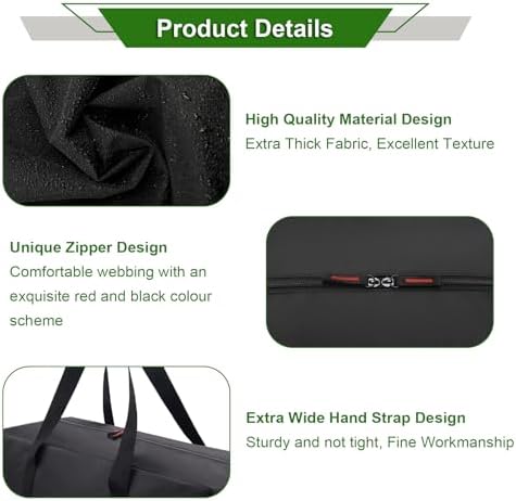 24" Grill Tool Organizer, BBQ Tool Storage Bag Heavy Duty Storage Bag Waterproof 600D Oxford, Folding Design Gift for Camping, Tailgates, Outdoor BBQ Parties (24" Lx8 Wx8 H) - Image 4
