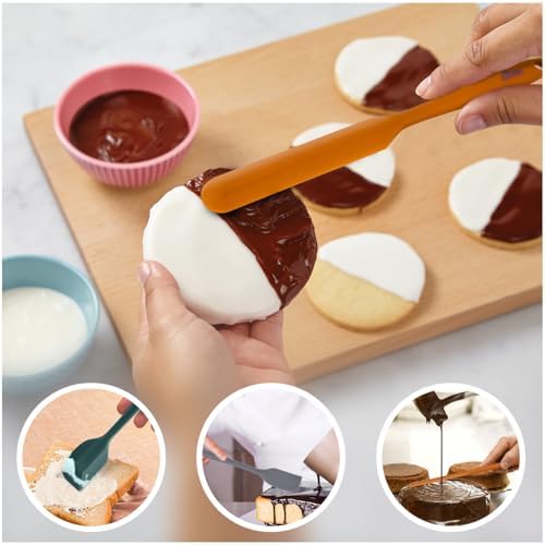 HOTEC 600℉ Heat Resistant Silicone Rubber Spatula Set, Neutral, Set of 5 - Image 3