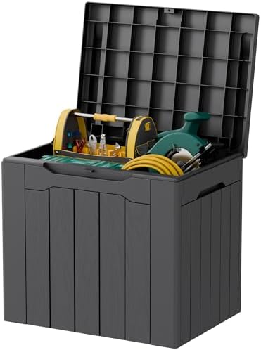 32 Gallon Deck Box Outdoor Indoor Waterproof Storage Box for Patio Furniture, Pool Accessories, Garden Tools, and Cushion Storage, Gray by Acurax