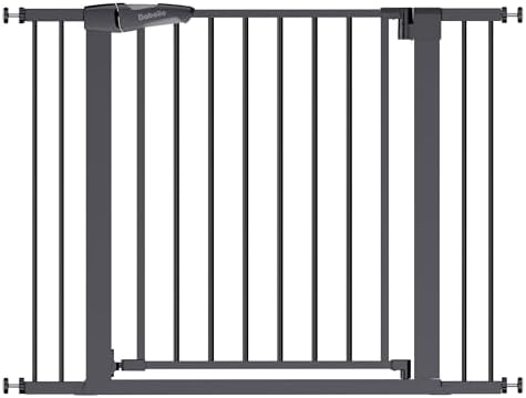 Babelio 29-43" Baby Gate for Stairs, PressGuard P7 Pet Gate, Black by BABELIO