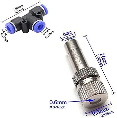 Misting Nozzles for Outdoor Cooling System 10pcs Mister Nozzle Atomizing Misting Sprayer Fog Nozzles for Garden, Humidification, Landscaping, Dust Control, 0.024Inch (Size : 0.6mm) - Image 2