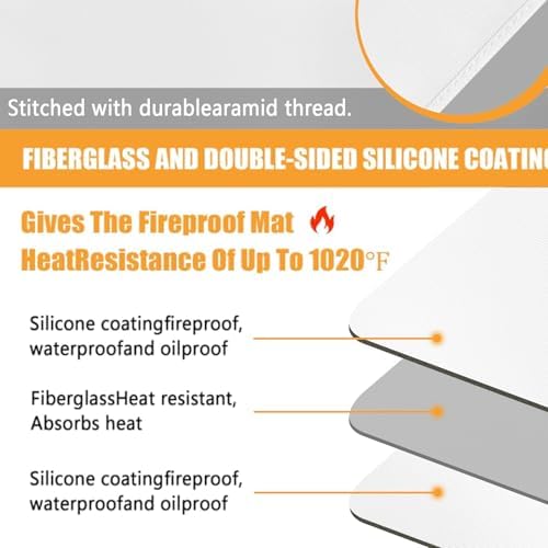 TOHONFOO Heat Resistant Mats for Countertop & Air Fryer, 18x15 in, White - Image 3