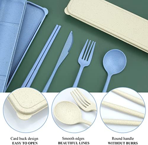 DISSKNIC Travel Utensils with Case, 6 Sets Reusable Utensils Set with Case, Camping utensil Set for Daily Use or Outdoor - Image 4