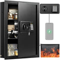 Black 22.05" Tall Wall Safes Between Studs 16" Centers with Fireproof Bag by HomeSafe