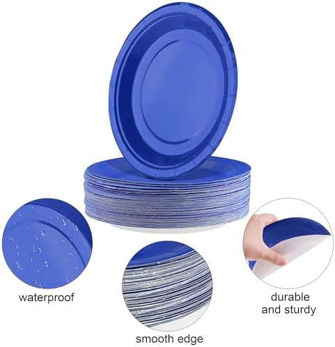 Breroa 72 Pcs Blue Paper Plates 7 Inch Bulk Blue Plates Disposable - Image 3