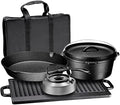 Bruntmor Camping Cooking Set Of 5. Pre Seasoned Cast Iron Pots And Pans Cookware/Dutch Oven Sets With Lids For Outdoor Comefire Cooking. Camping Skillet Grill Cookware Skillet Set With Carrying Case by Bruntmor