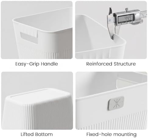 JOYMOOP Slim Trash Can 3-Pack, 2.2 Gallon Plastic Wastebasket for Bathroom, Bedroom, Office, Kitchen with 4 Rolls Bags, White - Image 5