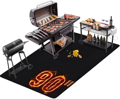 Thmins 90x48 Inches Extra Large Under Grill Mat for Outdoor Grill by THMINS