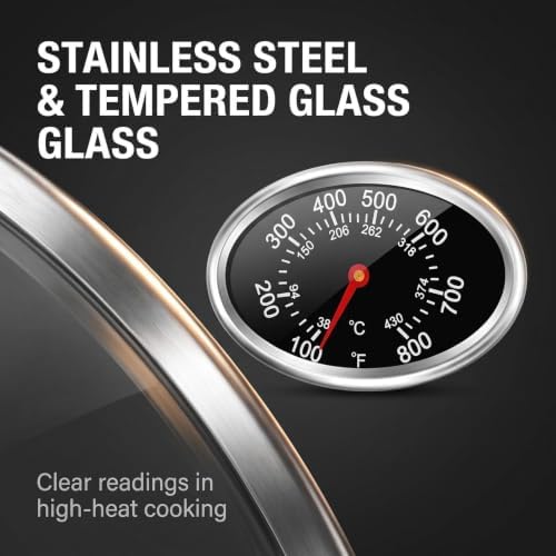 Oval Lid Thermometer Temperature Gauge Replacement for Nexgrill, Grill Master 720-0697, Charmglow 720-0234, Aussie, Stainless Steel Heat Indicator, Outdoor Cooking Tools, Grill Thermometers - Image 6