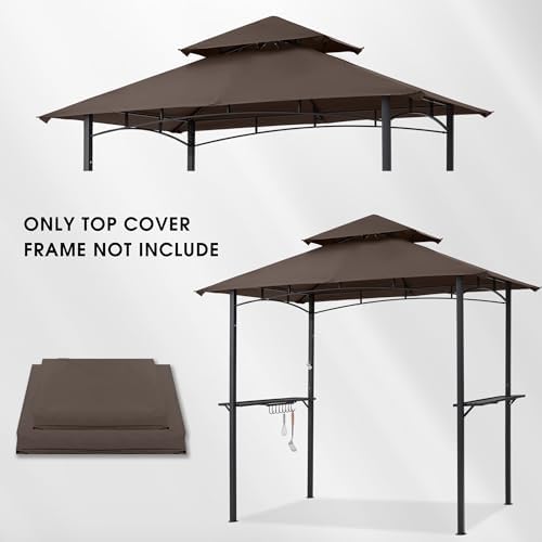 MASTERCANOPY Replacement Canopy top for Grill Gazebo L-GG001PST-F, Brown - Image 6