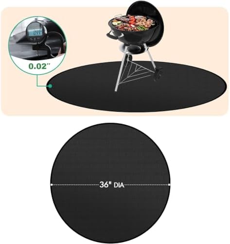 Round Fire Pit Mat 60 Inch, Fireproof Deck Protector, Heat Resistant Waterproof Pad for Patio, Lawn & Outdoor Fire Pit - Image 2