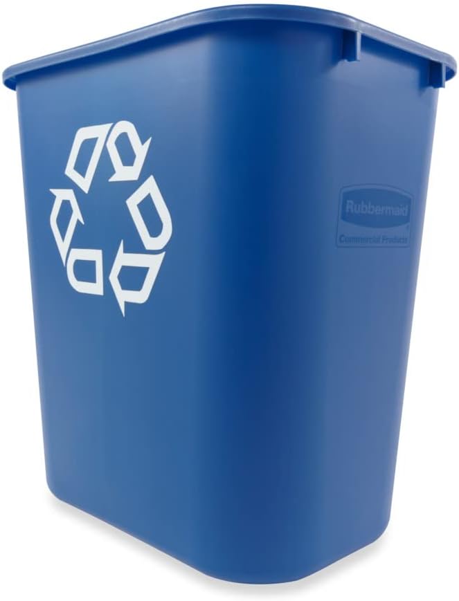 Rubbermaid Commercial Products Wastebasket, Blue Recycle, 7-Gal, 4 Pack - Image 7