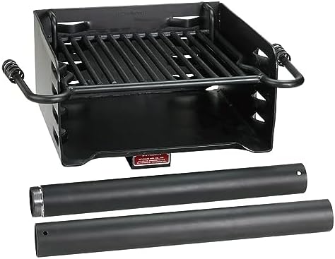 Pilot Rock Outdoor Park Style Charcoal Grill - 360-Degree Swivel Post by PilotRock