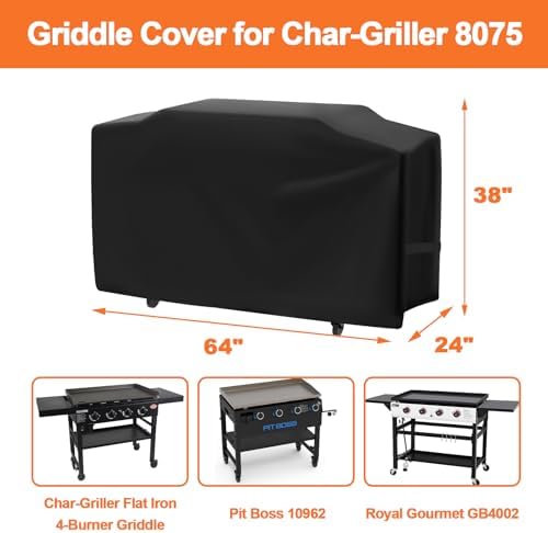 Grill Cover for Char-Griller Flat Iron 4-Burner Gas Griddle - Image 2