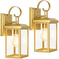 BesLowe 2-Pack Outdoor Wall Light Fixtures, Modern Porch Sconces, Gold by BringYourBrightFuture