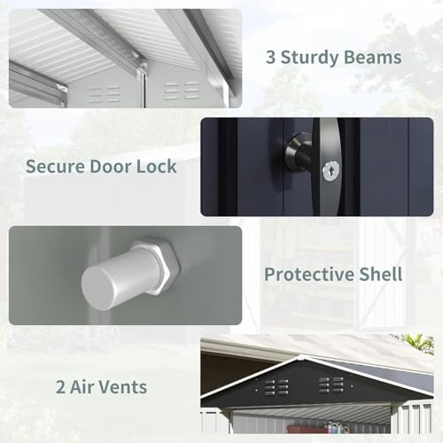 AirWire 14x12 FT Outdoor Metal Storage Shed with Window - Image 5
