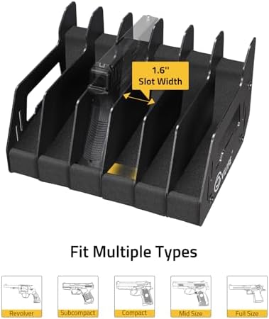 CVLIFE Pistol Rack for Gun Safe Handgun Rack Pistol Holder 6 Slots - Image 3