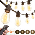 addlon 150FT Outdoor String Lights LED with Remote Dimmable Waterproof by addlon