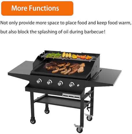 Universal Wind Guard and Warming Rack for 28"-36" Griddle (Front Grease) - Image 4